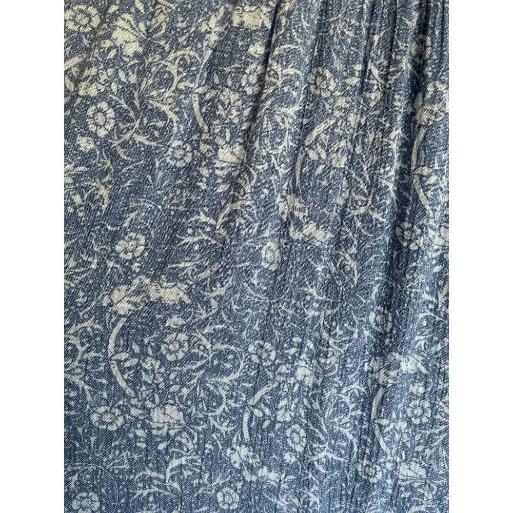 CAFFE MARRAKESH | Blue White Paisley Boho Sleeveless Tank 100% Rayon | Large